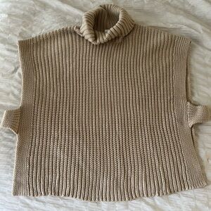 Talula Cream Cowl Neck Sweater with Ribbed Texture
